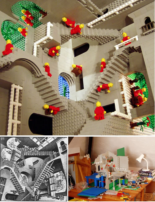M.C. Escher’s Impossible Worlds Recreated In Lego!
