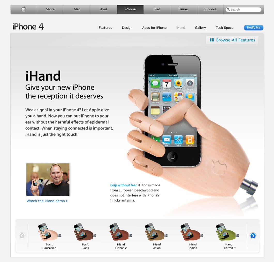 iHand – Your iPhone 4 Connection Problem Now Solved!