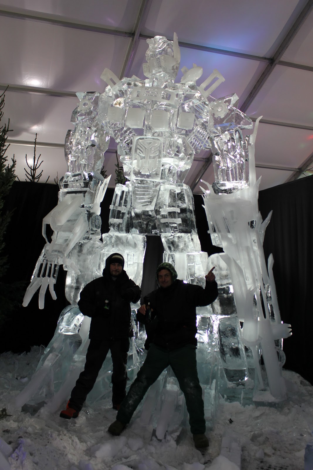 Iced Out: 26-Foot Optimus Prime Sculpted From Ice