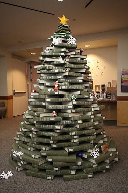 Christmas By The Book: A Tree Created Entirely Out Of Books