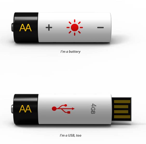 AA USB: The Flash Drive That Doubles As A Battery