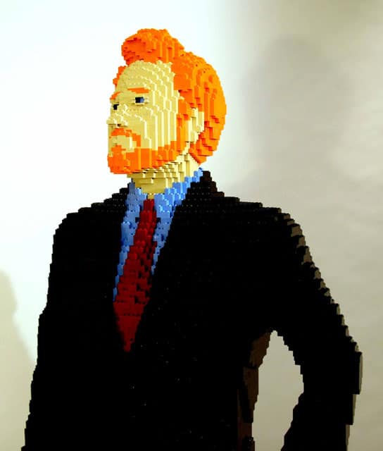Celebrity Goes LEGO: Life Size Conan O’Brien LEGO Build
