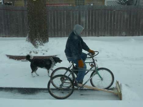 The Bike Plow: Turns Snow Plowing Into Piles Of Fun