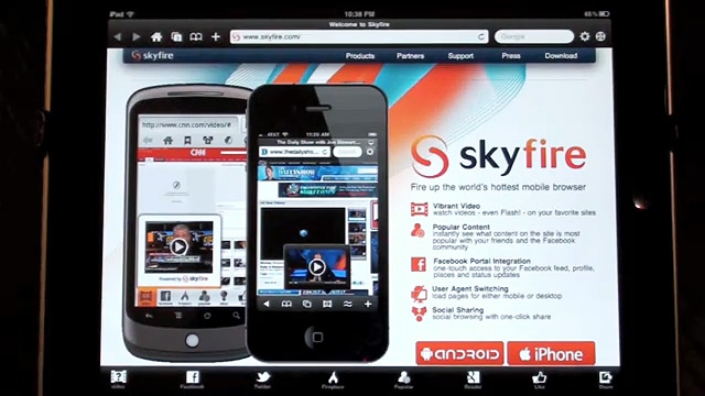 Skyfire: Content And Flash Browser For Your iPad And iPhone!