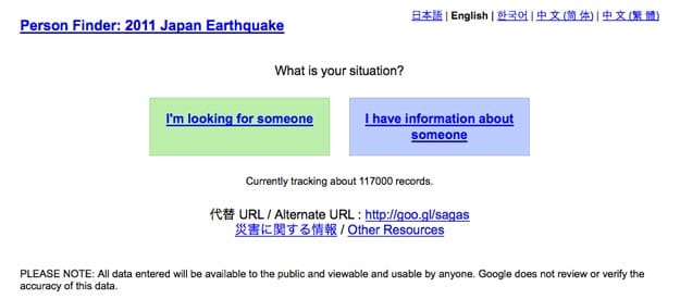 Google Launches People Finder App To Help Those In Japan