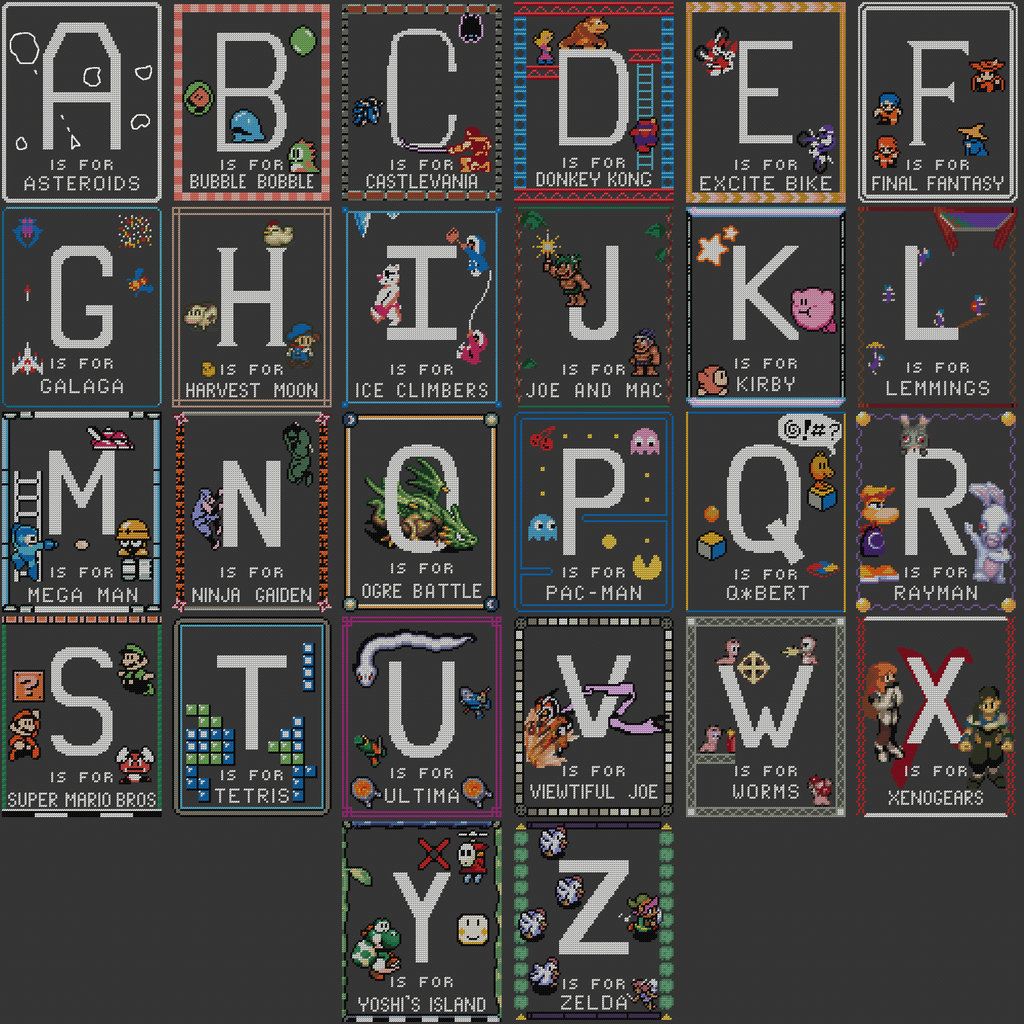 8-Bit Video Game Alphabet For The Learning Nerd