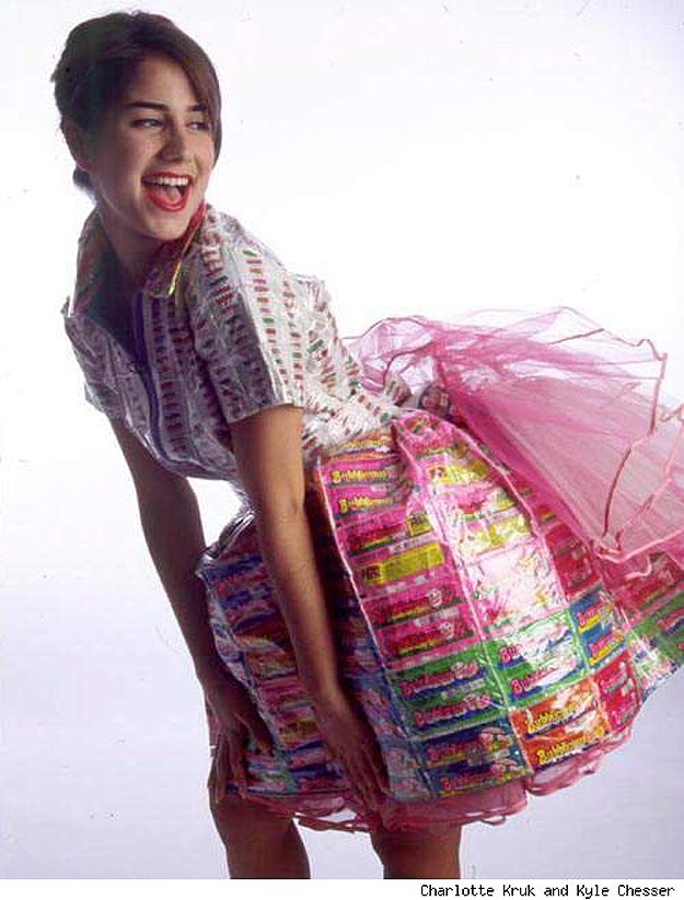 Colorful Prom Dress Made From Candy Wrappers