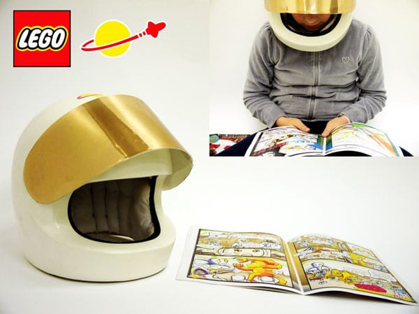 Life Size Lego Helmet: The ONLY Way To Listen To Audio Books