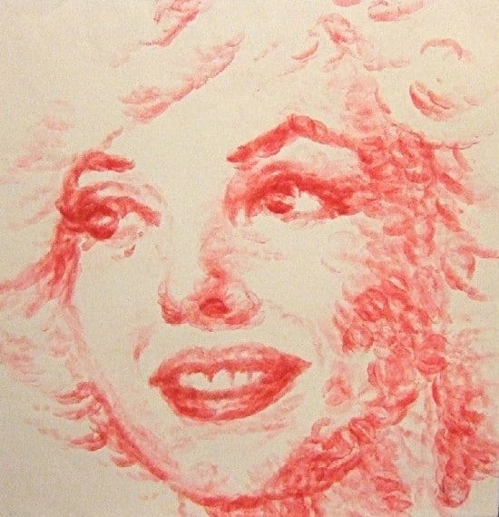 Lip Painter: Marilyn Monroe Portrait Painted Using Lips