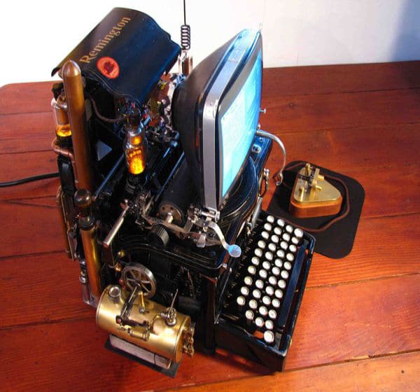 Steampunk Mac Uses A 140 Year Old Typewriter