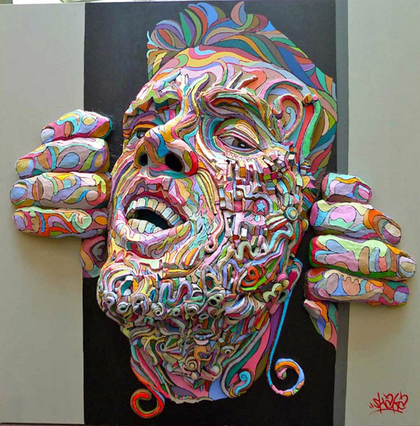 Relief Paintings Turn Flat Art Into Realistic Color Explosions