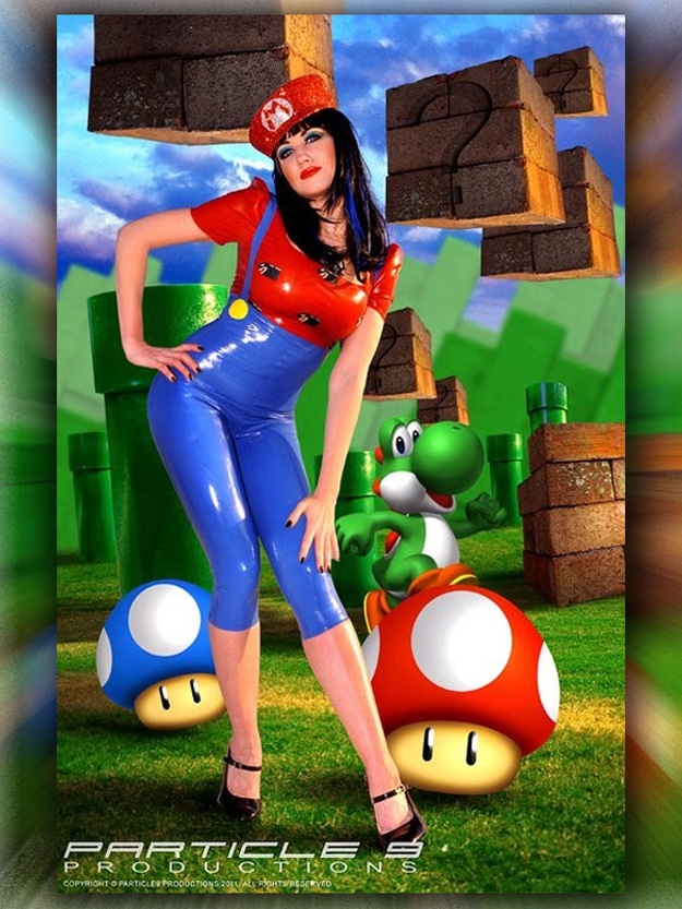 Ooh La La! Sexy Super Mario Latex Cosplay Costume
