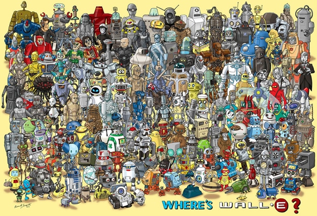 Where’s WALL-E: A Geek Robot Mashup With Where’s Waldo