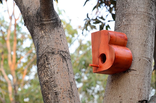 Living Typography: Simple Birdhouses Designed For Sparrows