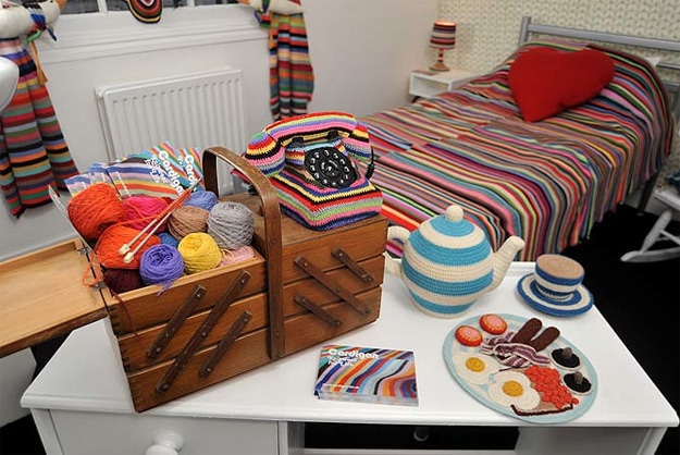 Cozy Vacation: Stay In This Colorfully Crocheted Hotel Room