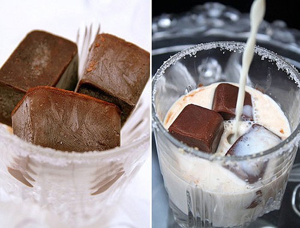 Dreamy Food Design: Chocolate Ice Cubes In Vanilla Milk