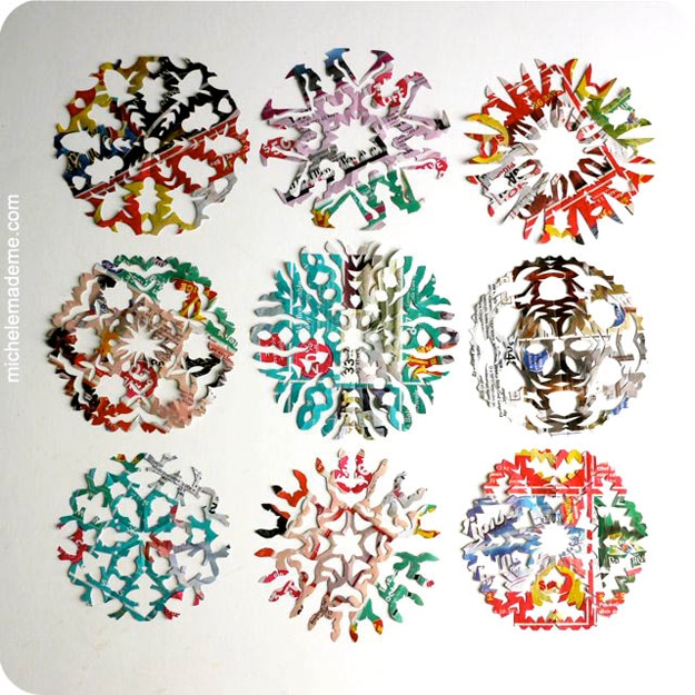 DIY Snowflakes Made From Junk Mail