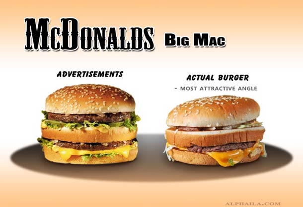 Advertised Fast Food Compared To The Real Deal