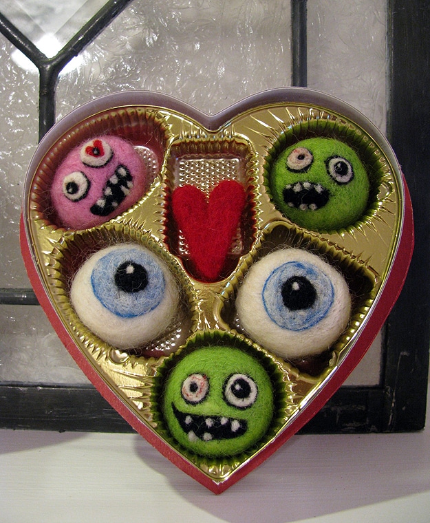 Creative Crafting: Needle Felted Zombie Valentine’s Day Candy