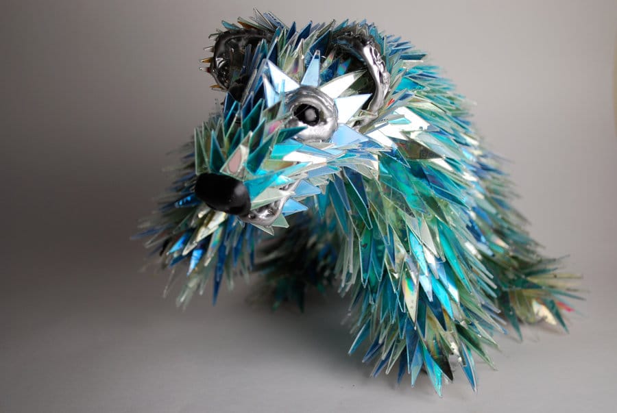Razor Sharp Animal Sculptures Made From Shattered CDs