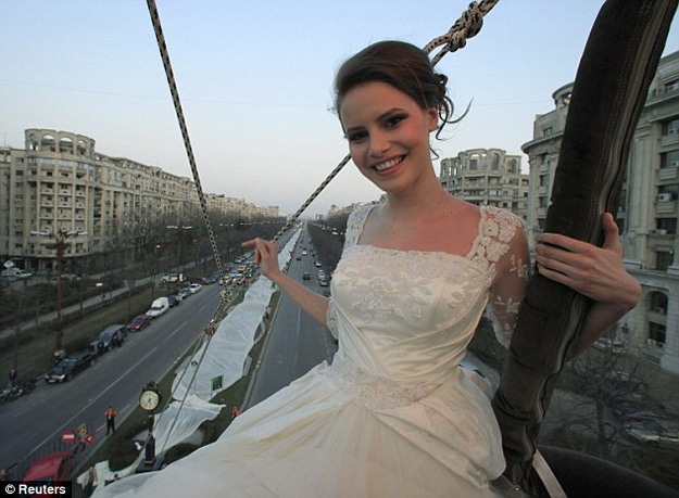 World’s Longest Wedding Dress Train (Almost 2 Miles Long)