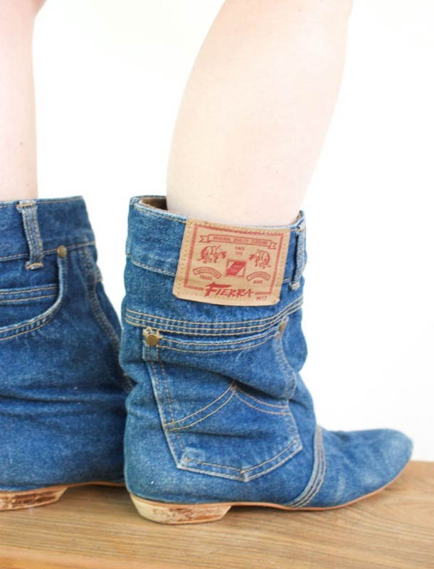 Recycled Jeans Boots: The Perfect Geek Statement For Girls
