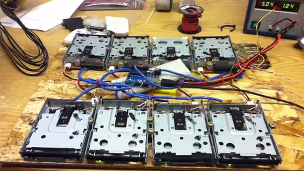 James Bond 007 Theme Song Played On Floppy Drives