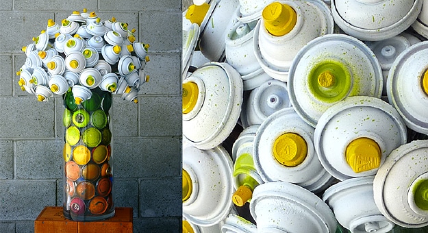 Graffiti Paint Cans Transform Into Beautiful Flower Arrangements