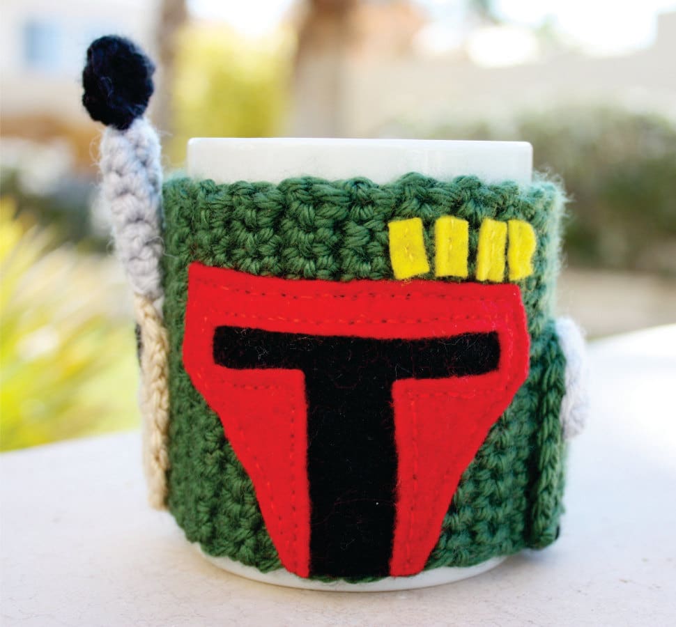 Crocheted Boba Fett Coffee Cup Sleeve For The Ultimate Fan