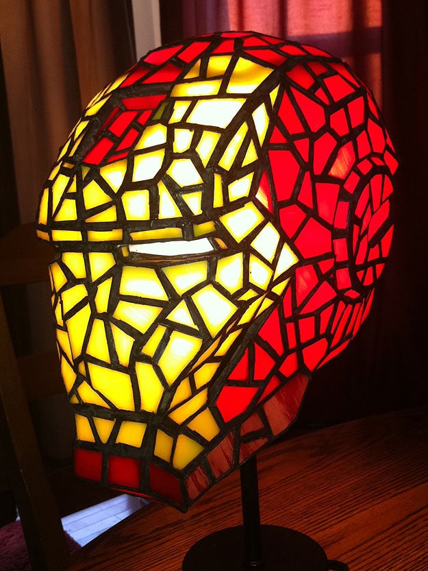 Spectacular Iron Man Stained Glass Helmet