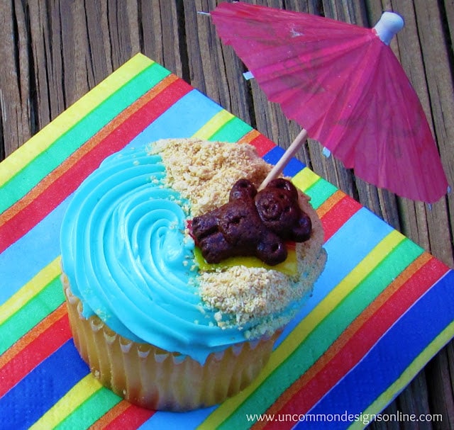 Your Summer Beach Vacation All On Top Of A Cupcake