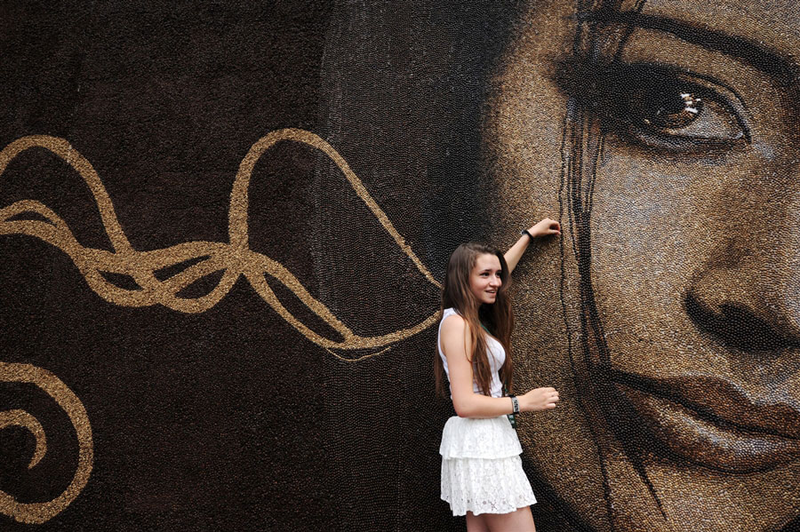 World Record Set: Mural Created With One Million Coffee Beans