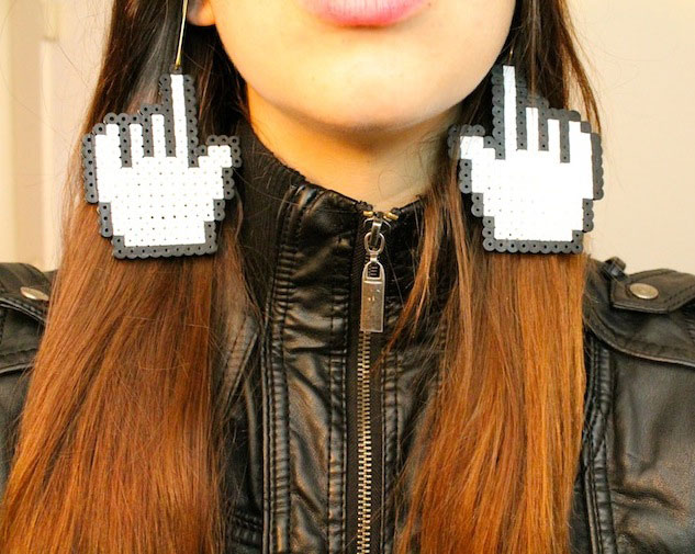 Geeky, Gaudy & Gigantic Pixel Mouse Earrings