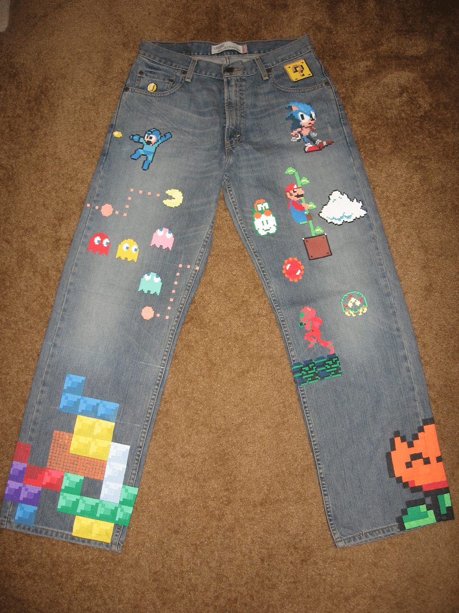 Retro Jeans Deliver The Ultimate Gaming Geek Fashion