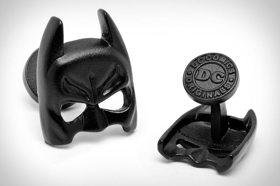Sexy Satin Black Batman Mask Cufflinks For Men