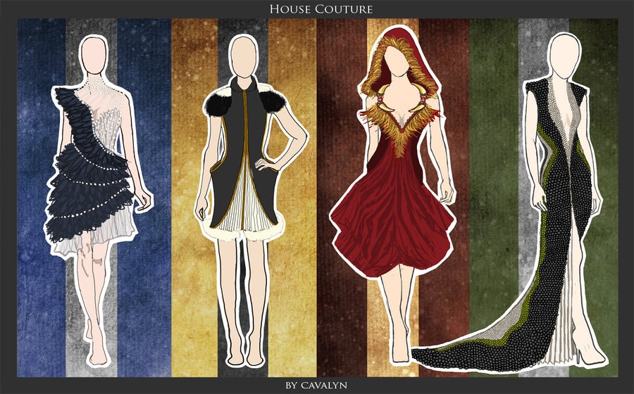 4 Houses Of Hogwarts Inspired Fantasy Fashion Designs