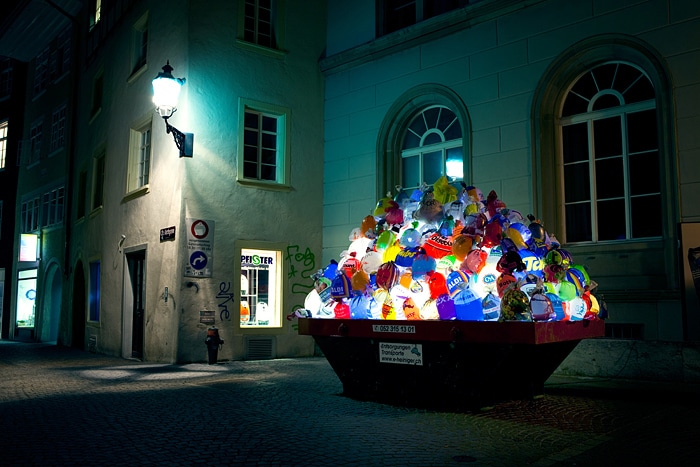Trash Bags Art: Illuminated Garbage Lights Up The City