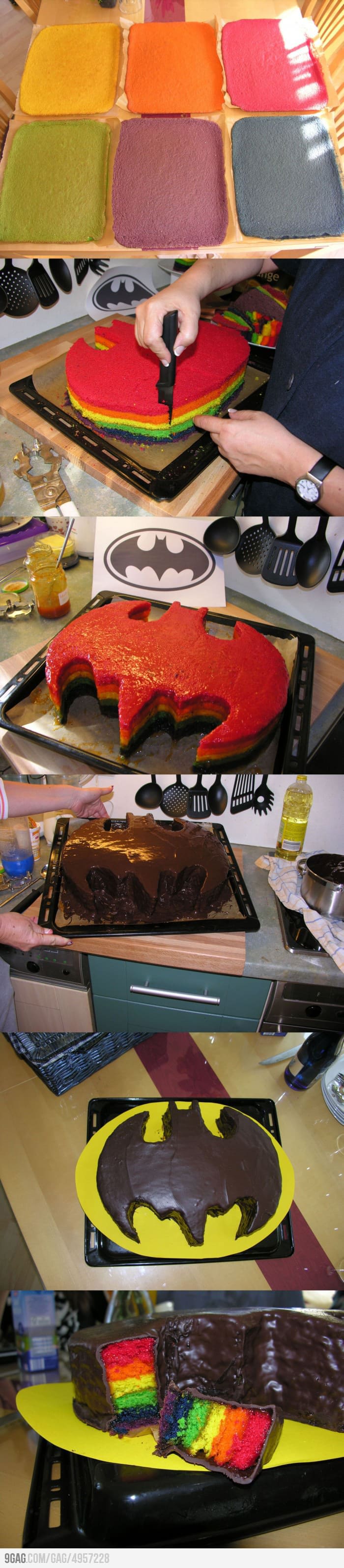 Best Rainbow-Colored Batman Cake Ever Baked