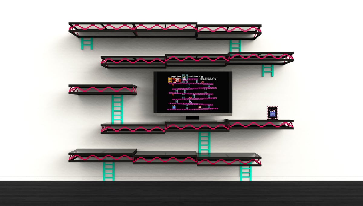 Retro Gaming Decor: The Geeky Donkey Kong Wall Shelf