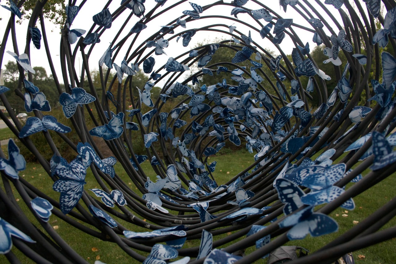 A Swarm Of Magnetic Blue Butterflies: Unique Art In Public Spaces
