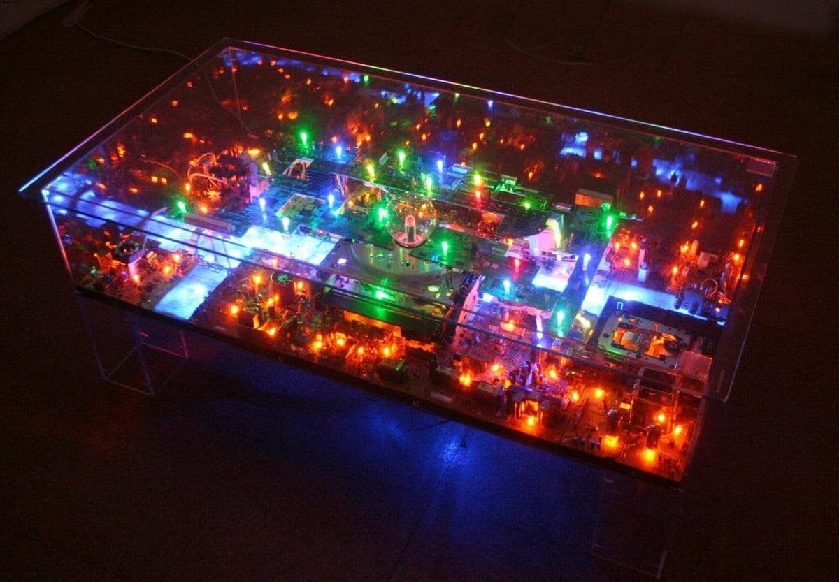 Electrifying Miniature Cityscapes Created From Old Computer Parts