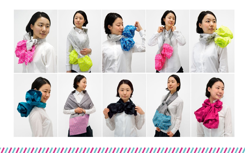 Origami Art Fashion: Innovative Inflatable Foldable Origami Scarf