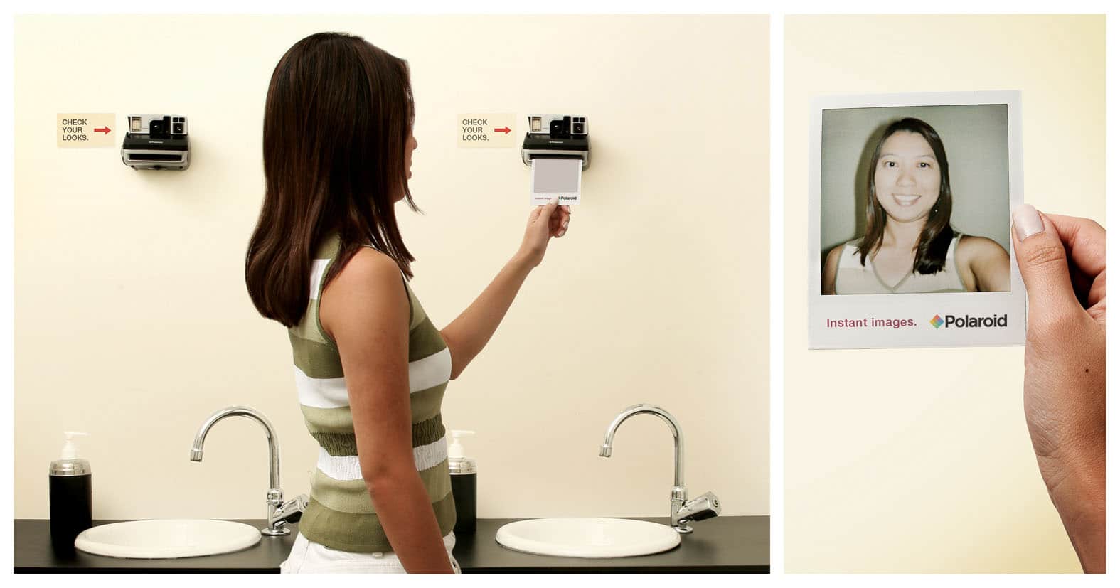 See Yourself Instantly: The Polaroid Picture Bathroom Mirror