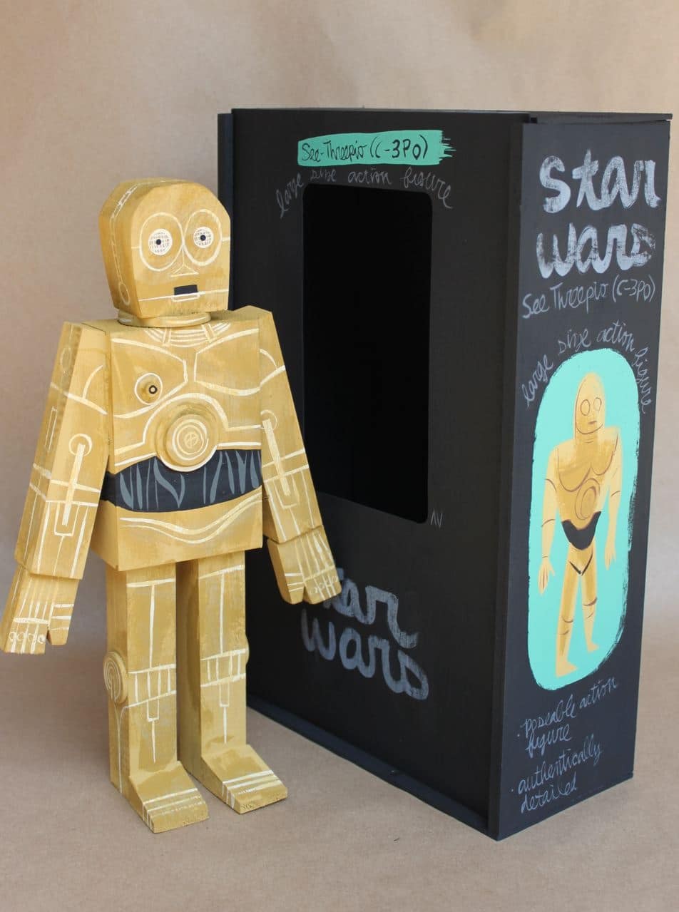 Wooden Figurines Of Star Wars Characters Surfaces