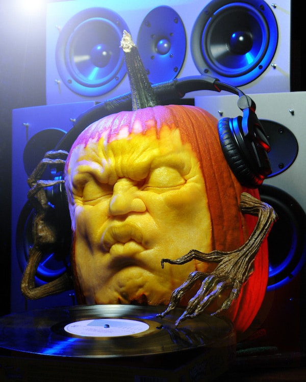 Pumpkin DJ: A Pumpkin Carving Design That Spins Records