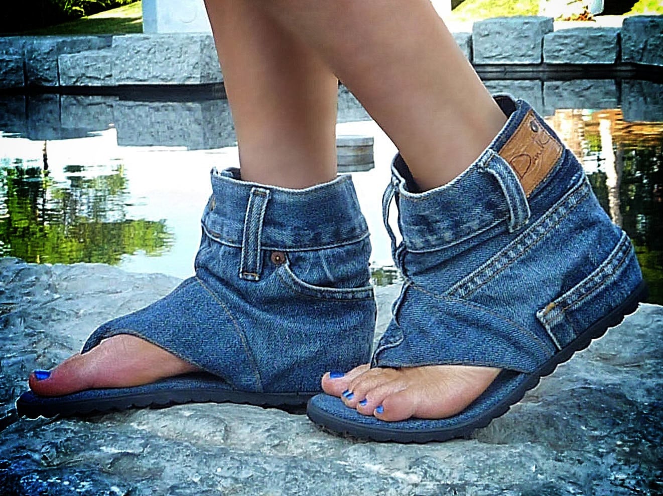 Denim Shoes: Ferociously Funky Sandals Made From Vintage Jeans