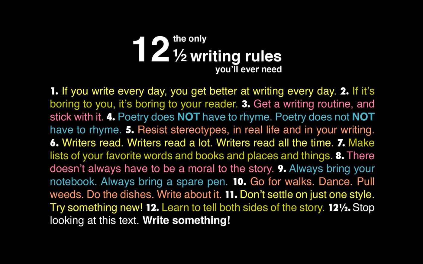 The Only 12 ½ Writing Rules You’ll Ever Need [Chart]
