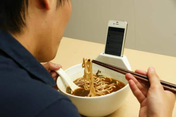 Ramen Bowl iPhone Dock Enables Dinner FaceTime Companionship