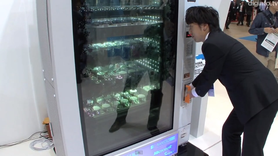 Transparent Touchscreen Vending Machine Remembers You