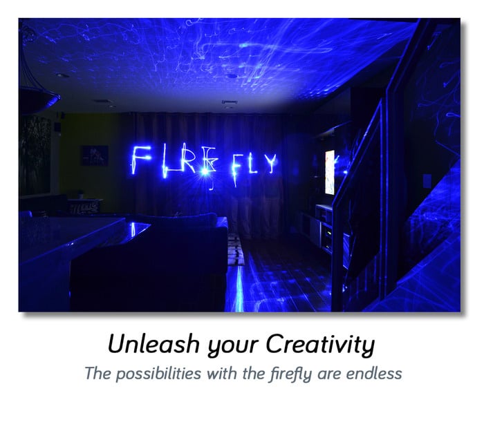 Firefly Lights: Blue Home Laser Lamps With Passive Cooling Technology